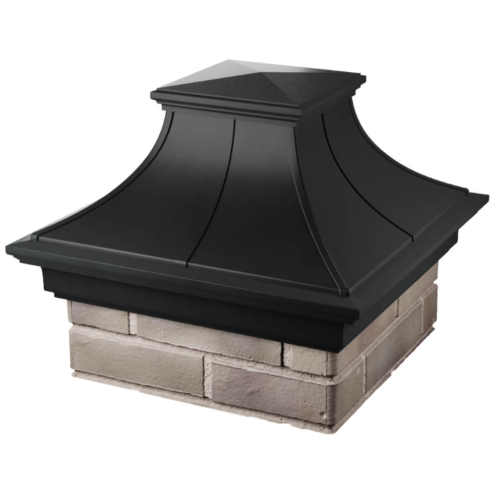 Колпак Zking Монблан Премиум Черный на столб 1.5х1.5 кирпича (385х385мм) в Сальске фото