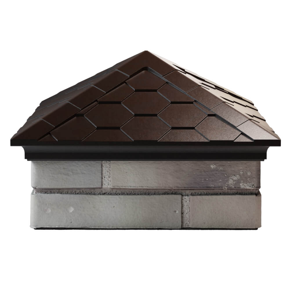 Колпак Zking Эверест Коричневый на столб 1.5х1.5 кирпича (390х390мм) Сальск фото