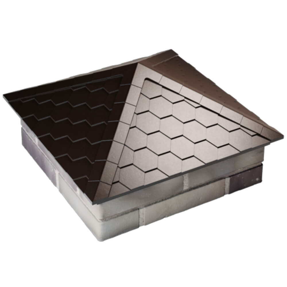 Колпак Zking Эверест Коричневый на столб 2х2 кирпича (535х535мм) Сальск фото