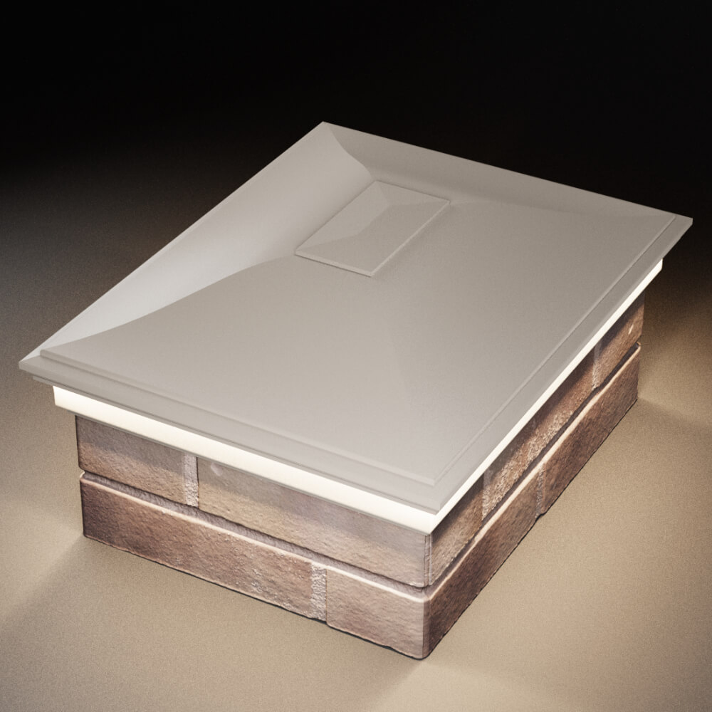 Колпак Zking Монблан Бежевый на столб 2х1.5 кирпича (515х385мм) c подсветкой в Сальске фото