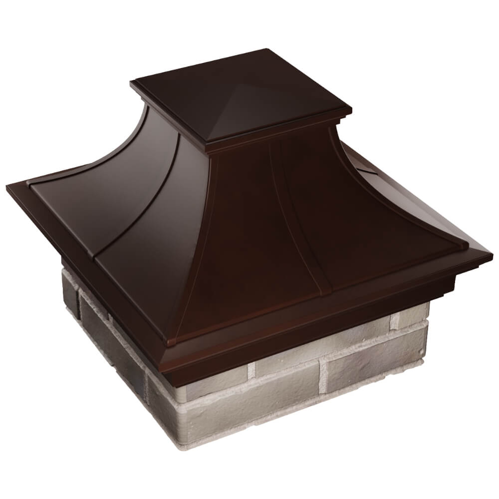 Колпак Zking Монблан Премиум Коричневый на столб 1.5х1.5 кирпича (385х385мм) в Сальске фото