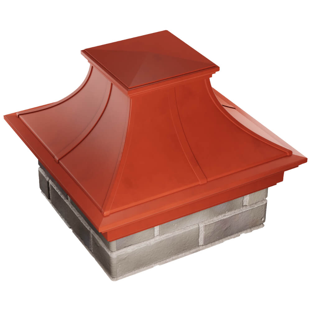 Колпак Zking Монблан Премиум Красный на столб 1.5х1.5 кирпича (385х385мм) в Сальске фото