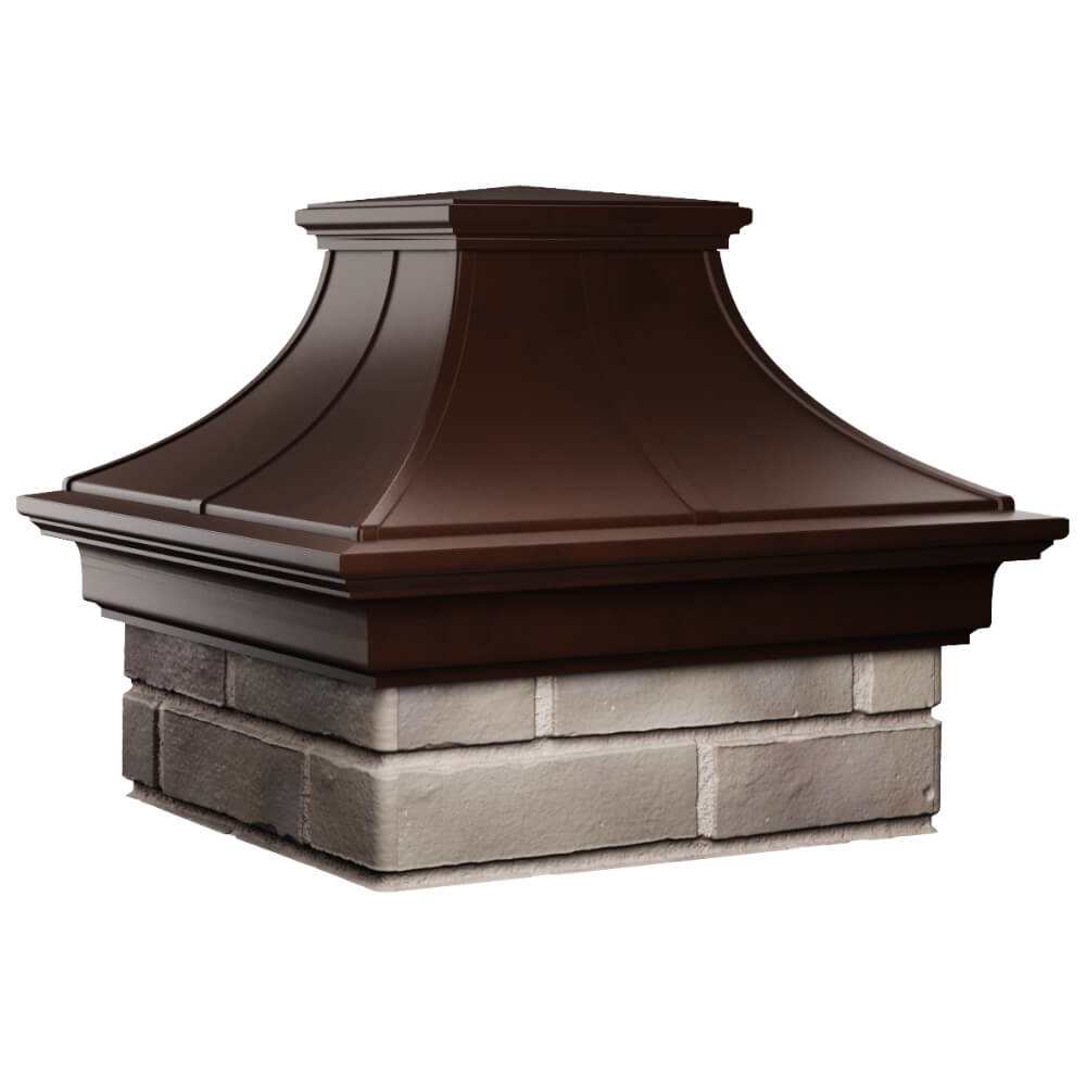 Колпак Zking Монблан Премиум Коричневый на столб 1.5х1.5 кирпича (385х385мм) в Сальске фото