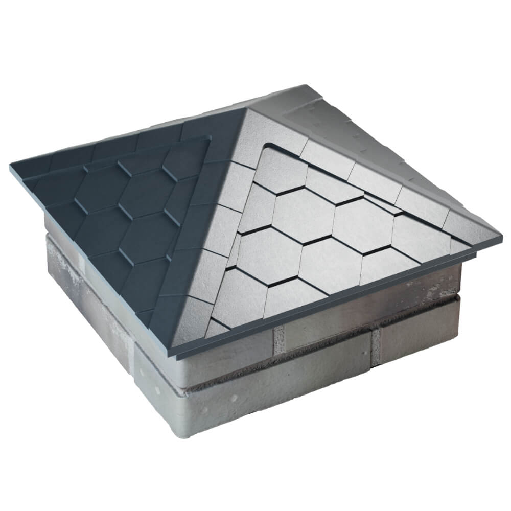 Колпак Zking Эверест Серый на столб 1.5х1.5 кирпича (390х390мм) в Сальске фото