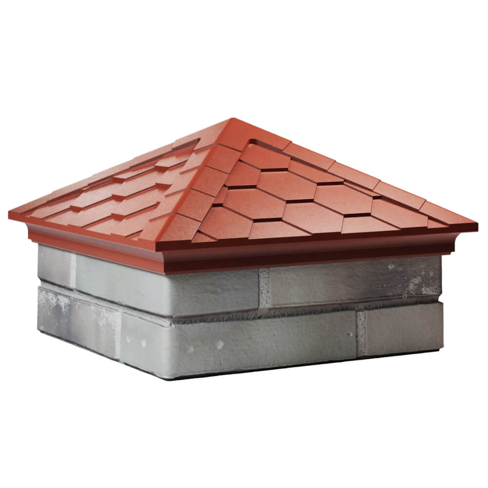 Колпак Zking Эверест Красный на столб 1.5х1.5 кирпича (390х390мм) в Сальске фото