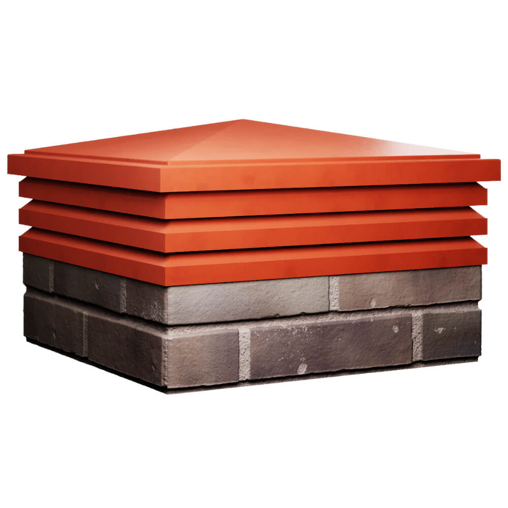 Колпак Zking Бона ХайТек Красный на столб 2х2 кирпича (513х513мм) в Сальске фото