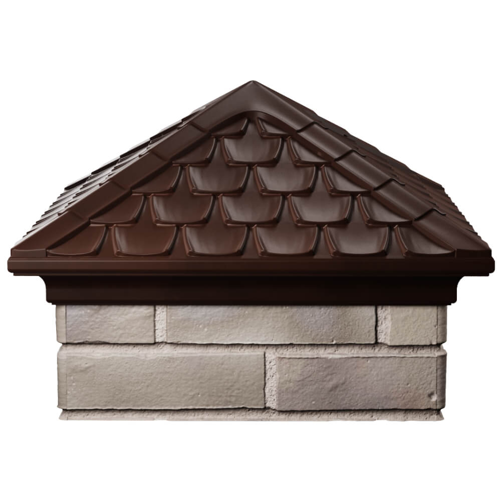 Колпак Zking Эльбрус Коричневый на столб 1.5х1.5 кирпича (385х385мм) Сальск фото