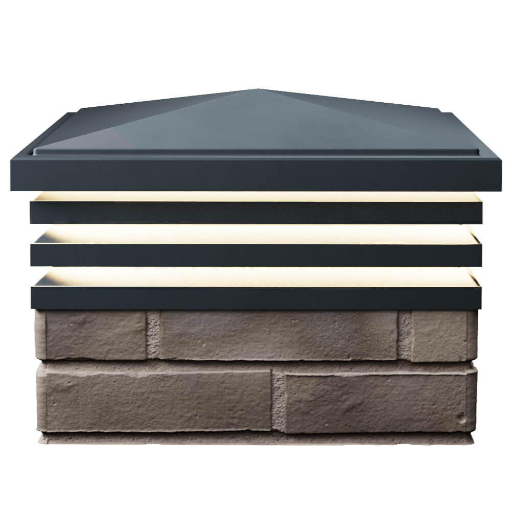 Колпак Zking Бона ХайТек Серый на столб 1.5х1.5 кирпича (385х385мм) с подсветкой в Сальске фото