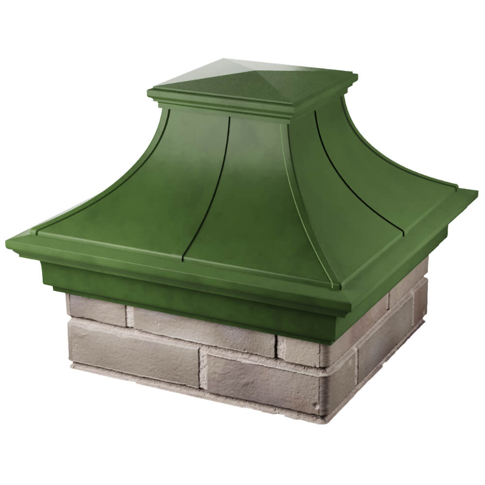 Колпак Zking Монблан Премиум Зеленый на столб 1.5х1.5 кирпича (385х385мм) в Сальске фото