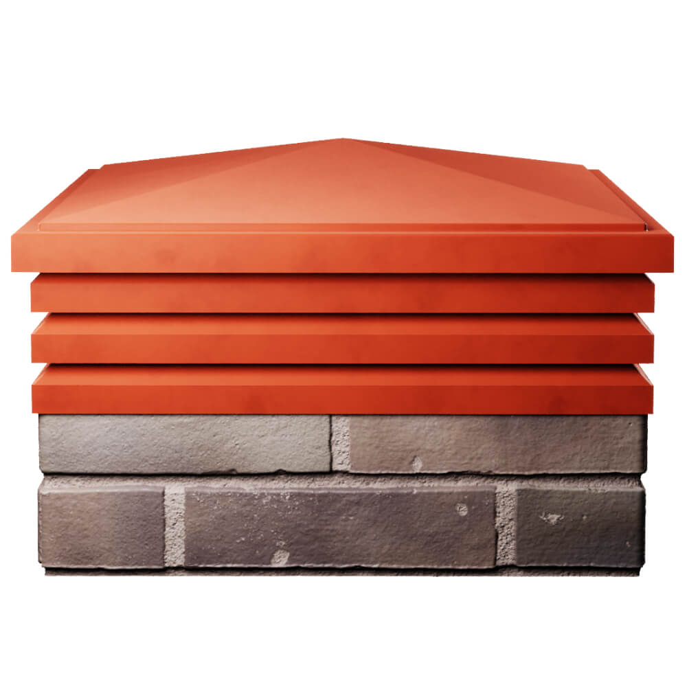 Колпак Zking Бона ХайТек Красный на столб 2х2 кирпича (513х513мм) Сальск фото