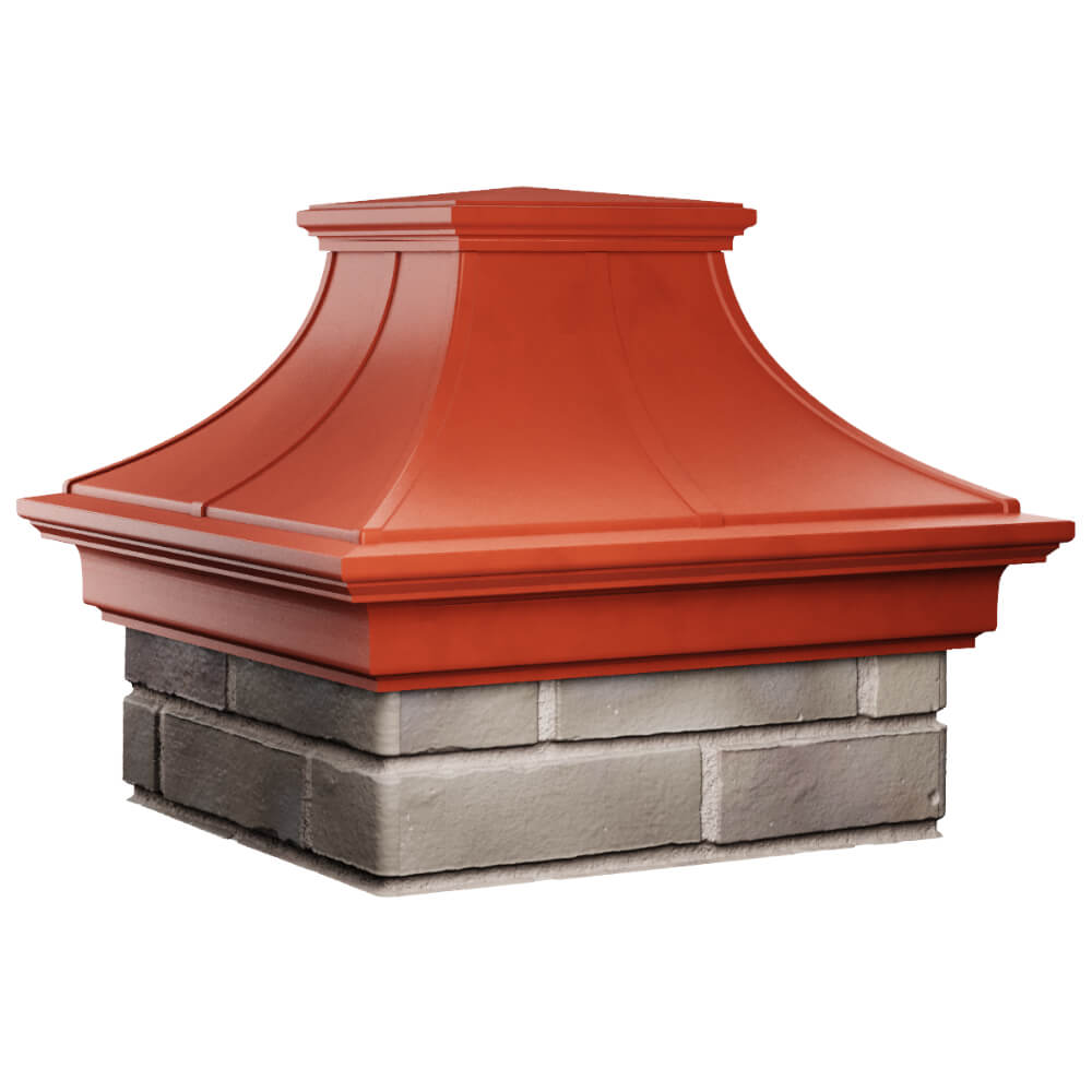 Колпак Zking Монблан Премиум Красный на столб 1.5х1.5 кирпича (385х385мм) в Сальске фото