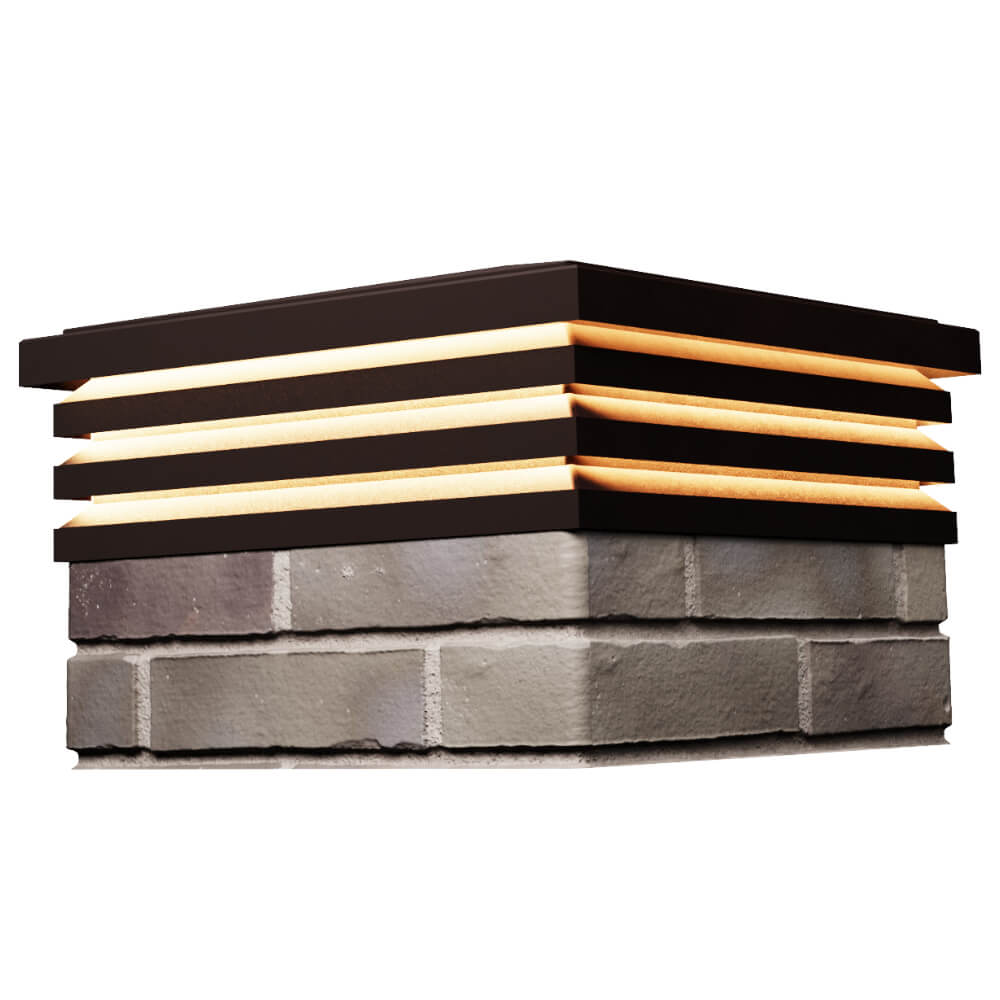 Колпак Zking Бона ХайТек Коричневый на столб 1.5х1.5 кирпича (385х385мм) с подсветкой в Сальске фото