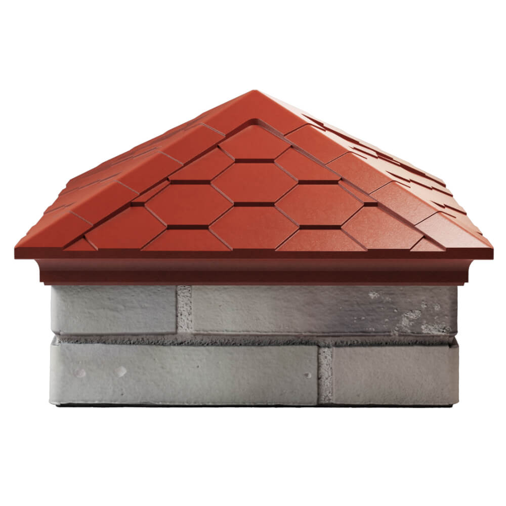 Колпак Zking Эверест Красный на столб 1.5х1.5 кирпича (390х390мм) Сальск фото