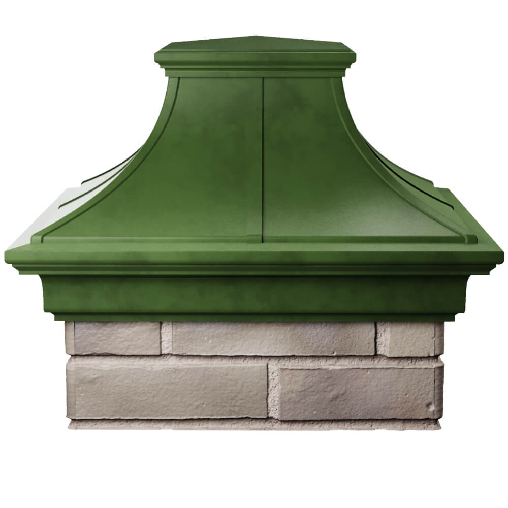 Колпак Zking Монблан Премиум Зеленый на столб 1.5х1.5 кирпича (385х385мм) Сальск фото