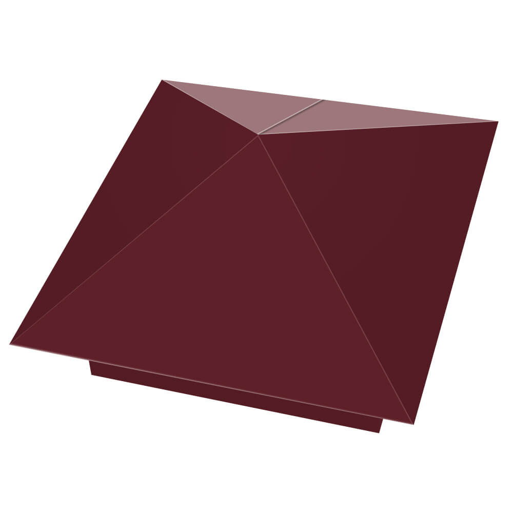 Колпак металлический 390х390мм RAL3005 Красное Вино заборный Сальск фото