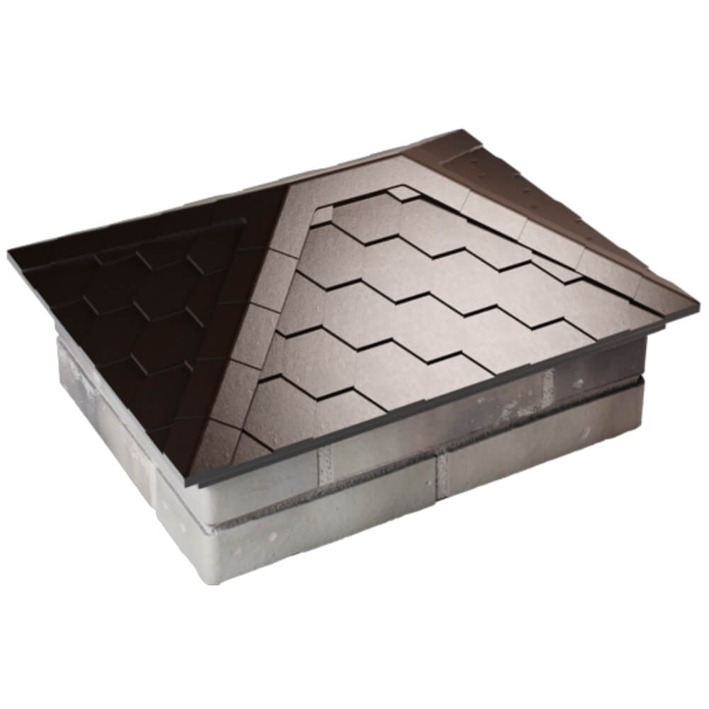 Колпак Zking Эверест Коричневый на столб 2х1.5 кирпича (520х390мм) Сальск фото