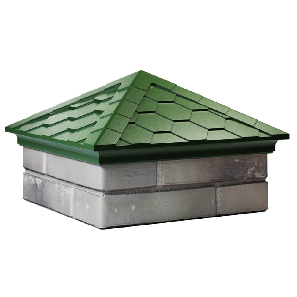 Колпак Zking Эверест Зеленый на столб 1.5х1.5 кирпича (390х390мм) в Сальске фото