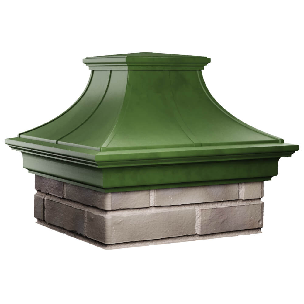 Колпак Zking Монблан Премиум Зеленый на столб 1.5х1.5 кирпича (385х385мм) в Сальске фото