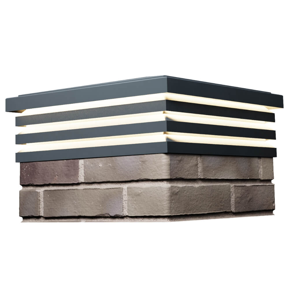 Колпак Zking Бона ХайТек Серый на столб 1.5х1.5 кирпича (385х385мм) с подсветкой в Сальске фото