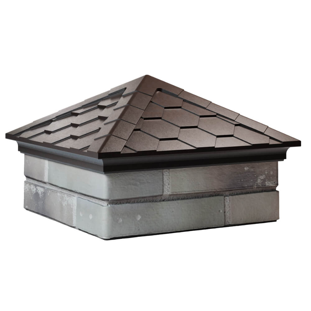 Колпак Zking Эверест Коричневый на столб 1.5х1.5 кирпича (390х390мм) в Сальске фото