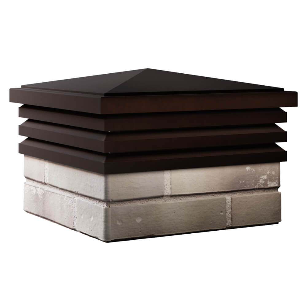 Колпак Zking Бона ХайТек Коричневый на столб 1.5х1.5 кирпича (385х385мм) в Сальске фото